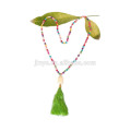 Handmade Knot Long Turquoise Beaded Necklace Boho Jewelry